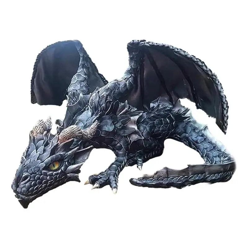 

Dragon Sculpture Big Squatting Dragon Sculpture Realistic Dragon Statue For Patio Backyard Decor Squatting Dragon Statue 1pc