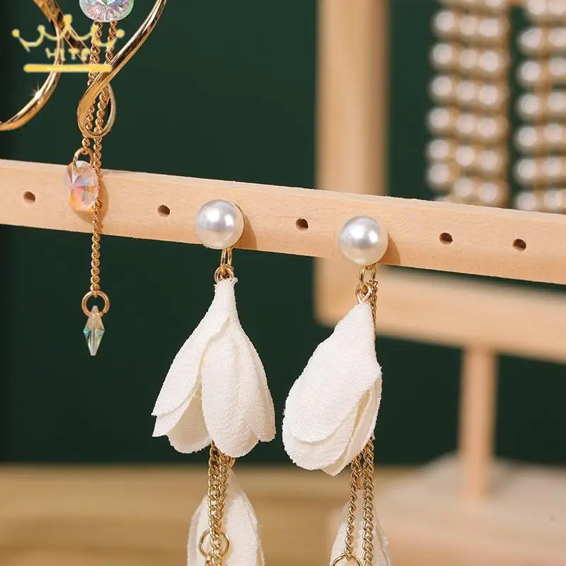 Removable Solid Wood Earrings Storage Display Rack Jewelry Drop Earrings Display Props Studs Organizer Holder