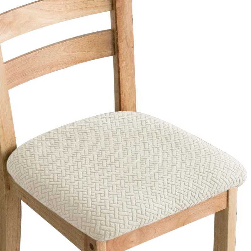 Premium Stretch Jacquard Dining Chair Slipcovers - Washable & Durable Upholstered Seat Covers