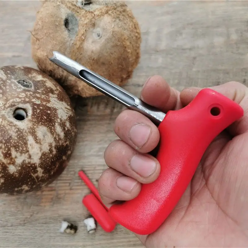 Coconut Opener Fruit Opener Double Ended Coconut Cutter With Wooden Handle Shell Knife Kitchen Gadget Tool