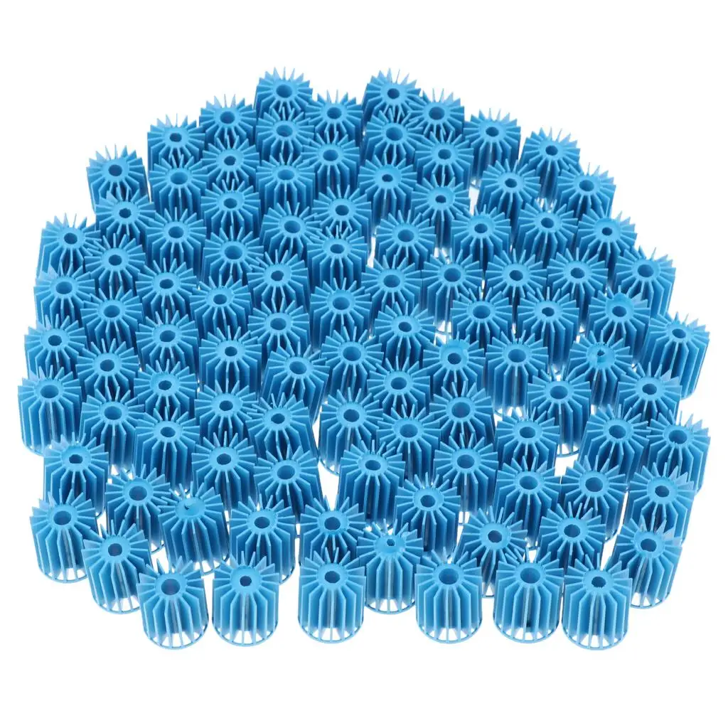 100 Pcs Bio-Ball Filter Media Aquarium Fish Pond Freshwater Saltwater Wet/Dry Systems Blue aquarium filter