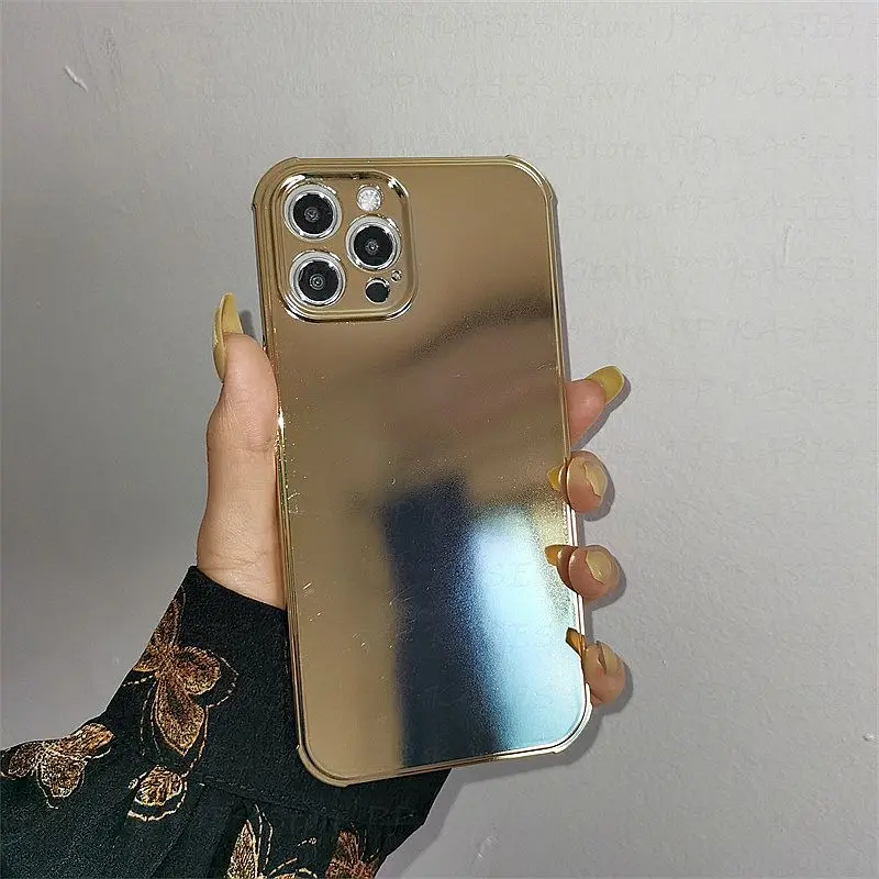 Luxury Gold Plated Electroplated Phone Case For Iphone 13 12 Pro Max 11pro 12mini X Xsmax Xr Se 8 7plus Mirror Flip Coque Etui Mobile Phone Cases Covers Aliexpress