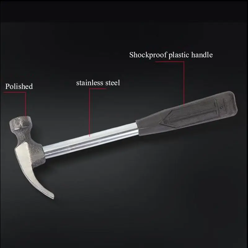 Durable Construction Metalworking Household Plastic Handle Claw Hammer Repair Hand Woodworking Tool For Outdoor Survival Hiking 4