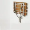 Brown wall mounted bathroom chair Folding Wall Mount Bathroom Shower Seat Bench, Teak Phenolic Seat Installed in the shower 4