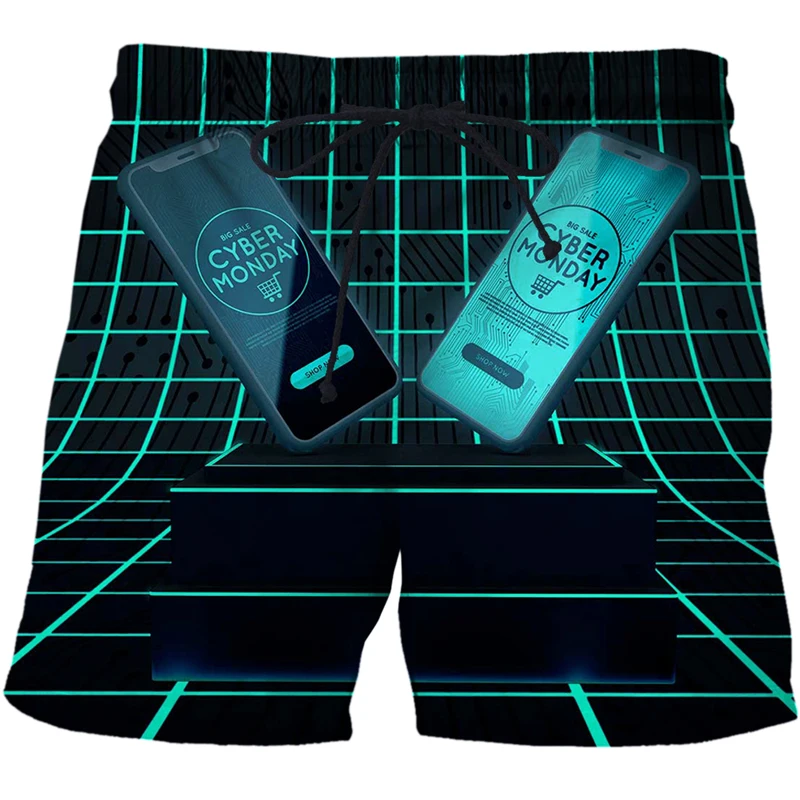 

2022 New AI technology pattern 3D Print Board Shorts Men's Casual Beach Shorts Fashion Streetwear Short Pants Male Sportswear