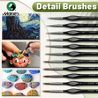 Marie's Micro Paint Brush, 11 Sizes Miniature Synthetic Model Paintbrushes with Triangular Handles for Detail, Rock Painting 1