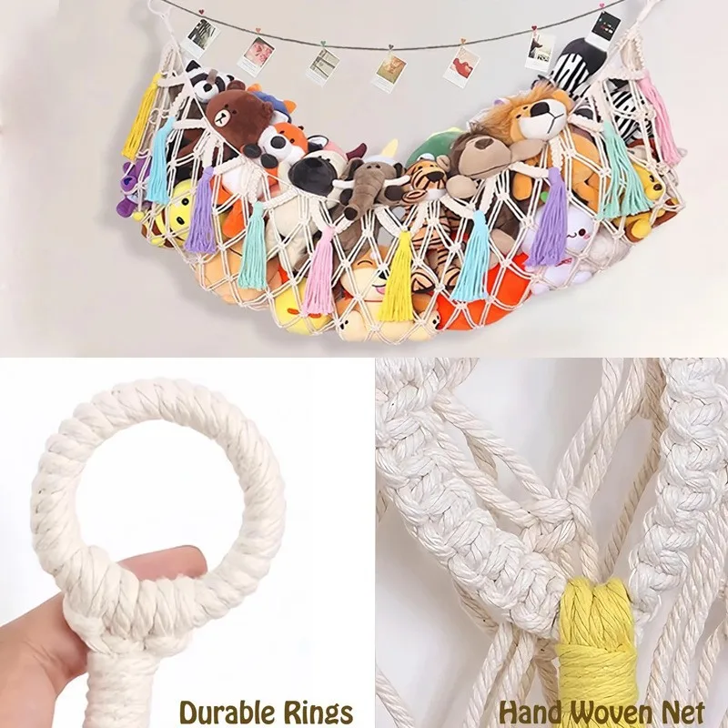 Stuffed Animal Storage Hammock Toy Storage Net for Plush Toys Stuffies Plushies Organizer for Kids Bedroom Playroom