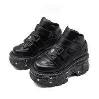 2025 New Punk Style Women Shoes Lace-up Heel Height 6CM Platform Shoes Woman Metal Decor Woman Sneakers Gothic Ankle Rock Boots - Image 4