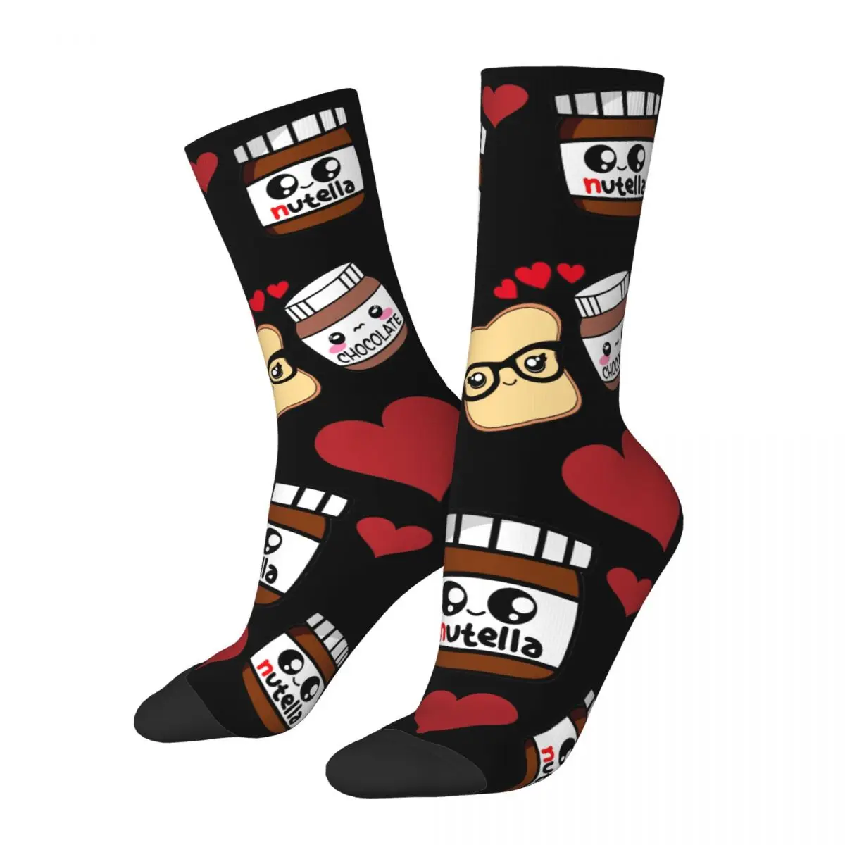 Foods Nutella Cartoon Men Women Socks Windproof Applicable throughout the year Dressing Gifts