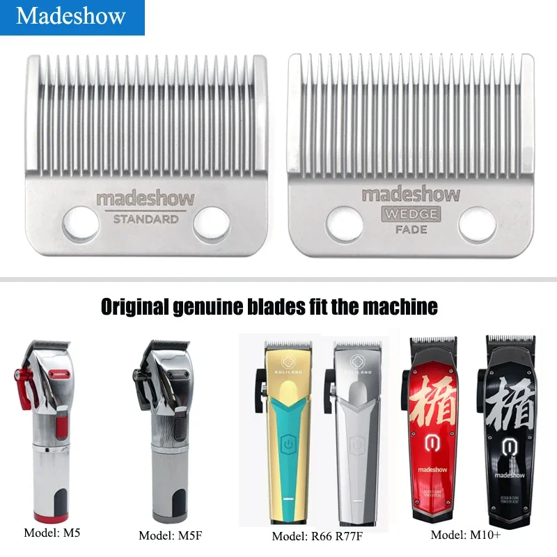 Hair Clipper Replacement Blade Madeshow M5(F) M10 R66 Wedge Fade Blades Stainless Steel Hair Clipper Ultra Thin Blade Trimmer Replacement Original Cutter Head