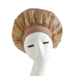 Silk Satin Anti-Frizz Breathable Sleep Cap - Hair Protection & Comfort (Gold)