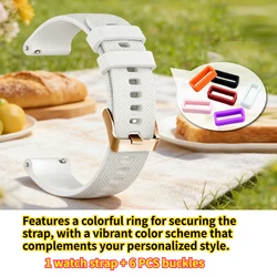 Slim Silicone Smartwatch Wristband Strap, 18mm - Multiple Colors Available - 18mm Width (White)