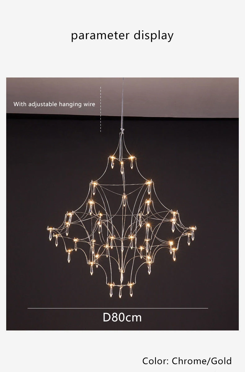 LED Crystal Firefly Chandelier With Multiple Color Options | Luxury Chandelier | Chandelier Home Decor