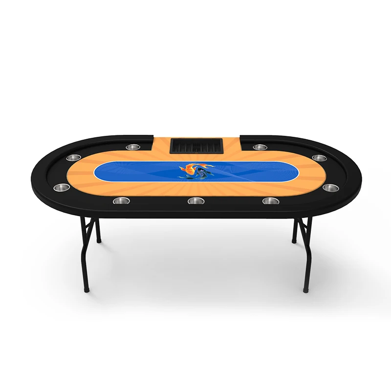 

China Manufacture 10 Player Casino Standard Customized Folding Gambling Poker Table Texas Holden Table