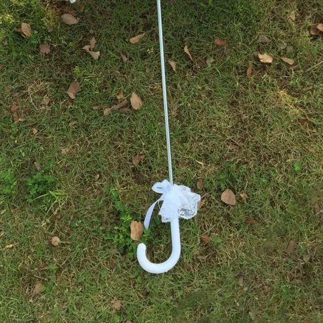 Menyasszonyi Csipke Üreges Esernyő Esküvői Dekoráció Fotó Kellékek Rózsa Hosszú Fogantyú Esernyők - Image 2