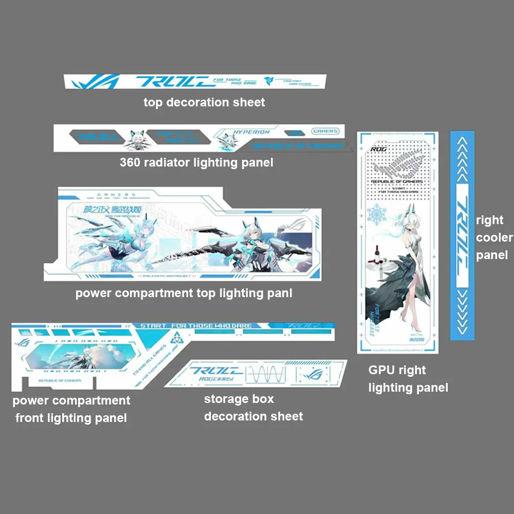 ROG HYPERION GR701 섀시용 맞춤형 조명 패널 5V AURA SYNC ARGB PSU 라디에이터 쿨러 장 Ro 플레이트