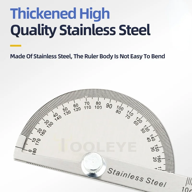180 Degree Protractor Metal Angle Finder Goniometer Ruler Stainless Steel Woodworking Tools Rotary Measuring | Инструменты