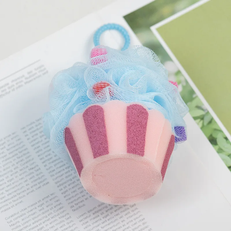 Ice Cream Bath Ball for Girls  Cute Sponge Cake Bath Artifact Bath Flower