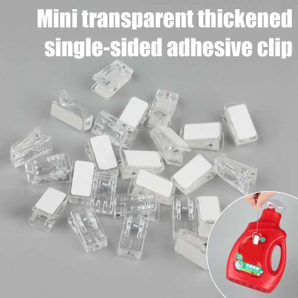 Self Adhesive Clips Tapestry Hangers Hanging Storage Photo Spring Loaded Mini Transparent Single-sided Adhesive C H9W7 20pcs paper clips binder clips hanging storage clips