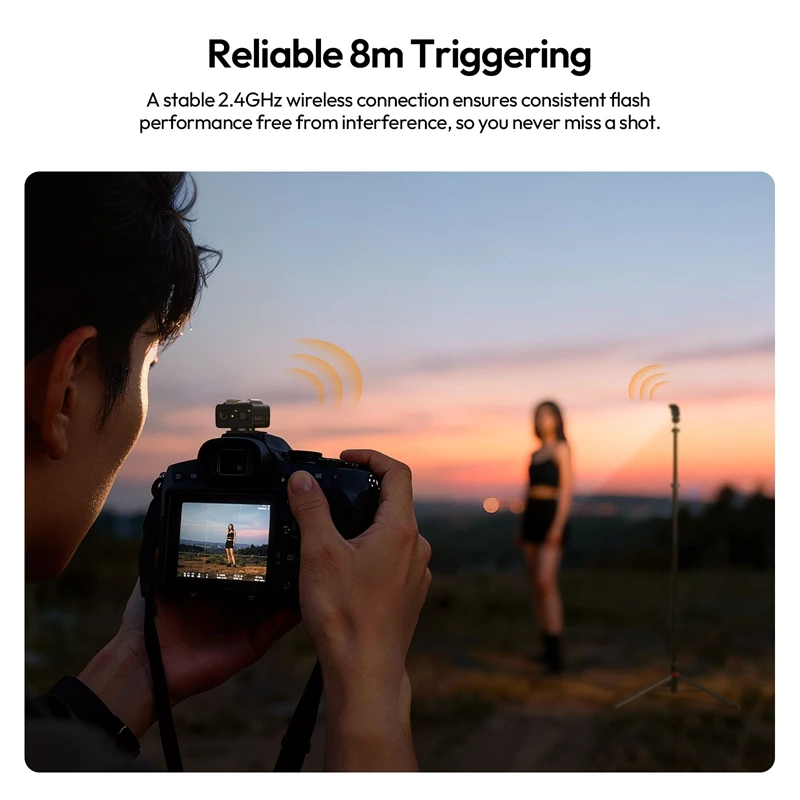 Ulanzi LA10 Mini Flash Trigger with Hot Shoe Mount 8m Stable Connection for Digital Cameras Flash Lights Outdoor Livestreaming