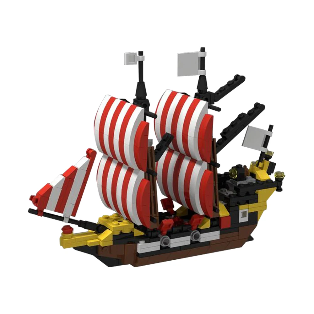 Setbricks Moc City Ship Building Block Pirati Militari Battle Castle Warship Boat Model Assembly Bricks Model Toy For Kid Gift