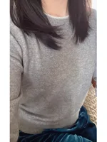 Round neck pure cashmere sweater women's autumn and winter pullover loose large size wool bottom sweater knit sweater - Image 3