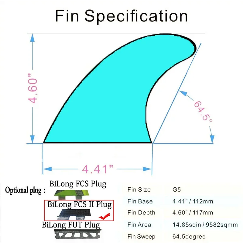 Surfboard Fin BiLong FCS II Thruster Surfboard Fins 3PCS Set G5 Fiberglass Honeycomb Carbonfiber M Size Quilhas Surf Fin Electric Surfboard
