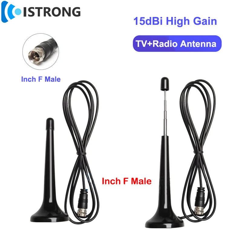 HomeIndoorTVRadioAntenna15DBiHighGainSignalBooster72868MHz