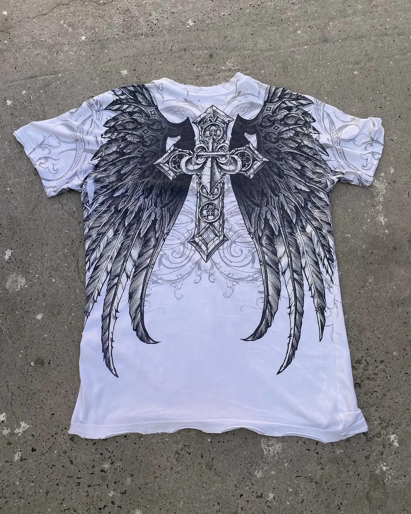 Affliction Y2K New T shirt New Hip Hop Vintage Round Neck