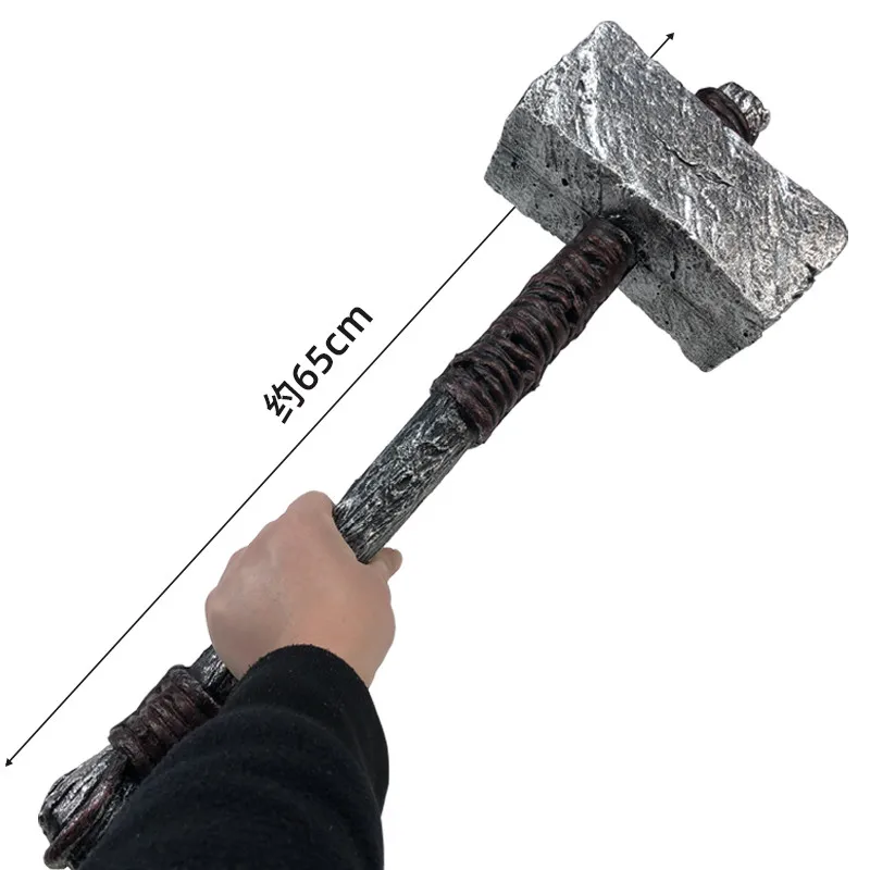 Cosplay Fighting Hammer 1:1 War Beast Sacrifice Hammer Prop Game Movie Cos Primitive Tribe Hammer Safety Pu Modello Di Arma 63Cm