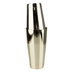 Stainless Steel Cocktail Shaker Set - Premium 2 - Piece Bartender Mixer Kit (Gold)