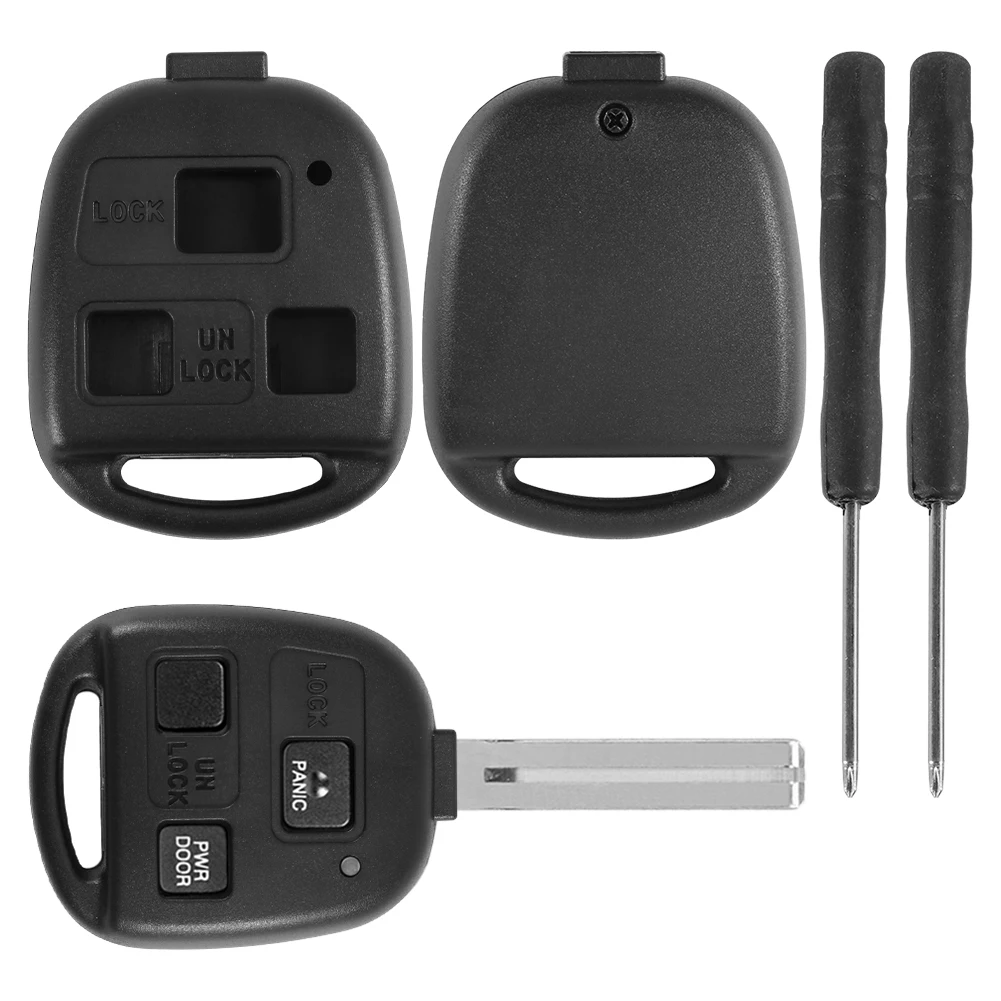 2pcs Easy Installation Sturdy Key Shell Car Remote Plastic Protective Keyless Entry 3 Buttons Lightweight Practical With Screws