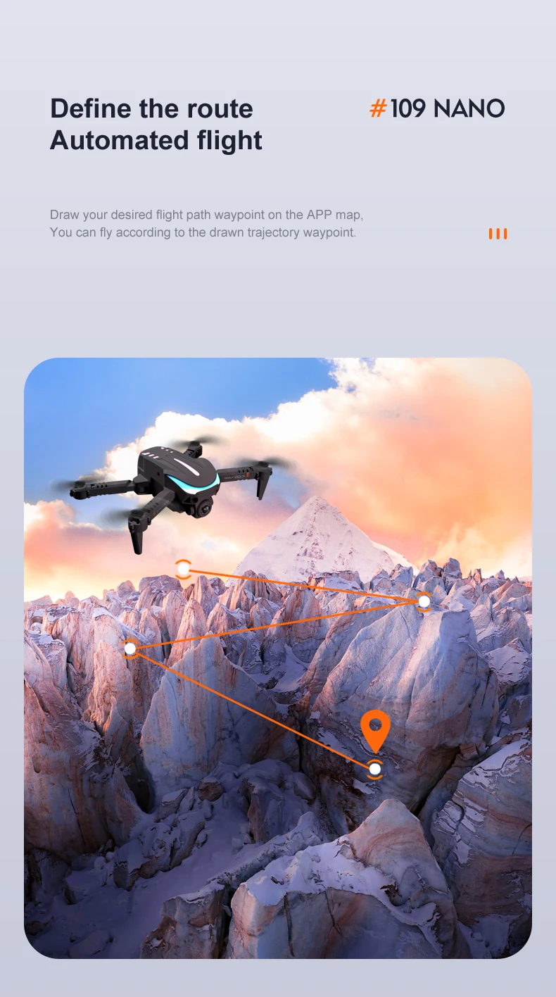 K109 Mini Drone - 2024 New Breathing Light 4K Dual HD Camera Automatic Obstacle Avoidance Professional Foldable Drone Quadcopter Gifts 43 K109 Mini Drone, define the route 109 nano automated flight draw your desired flight path way
