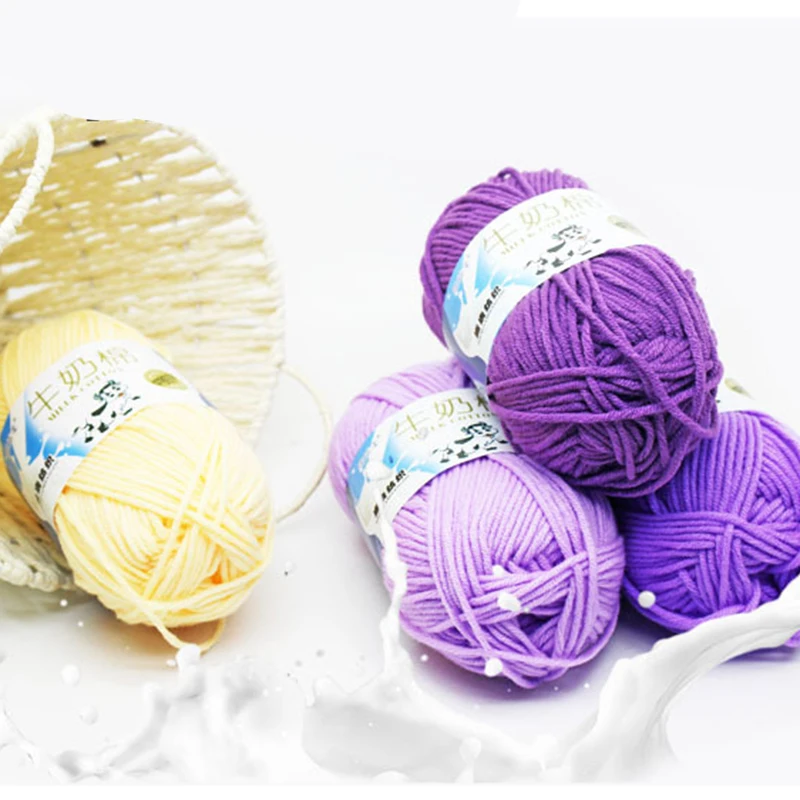50g Soft Milk Cotton Knitting Yarn Anti-Pilling High Quality Knitting 5ply Cotton Yarn For Crochet Scarf Sweater Hat Doll Craft 4