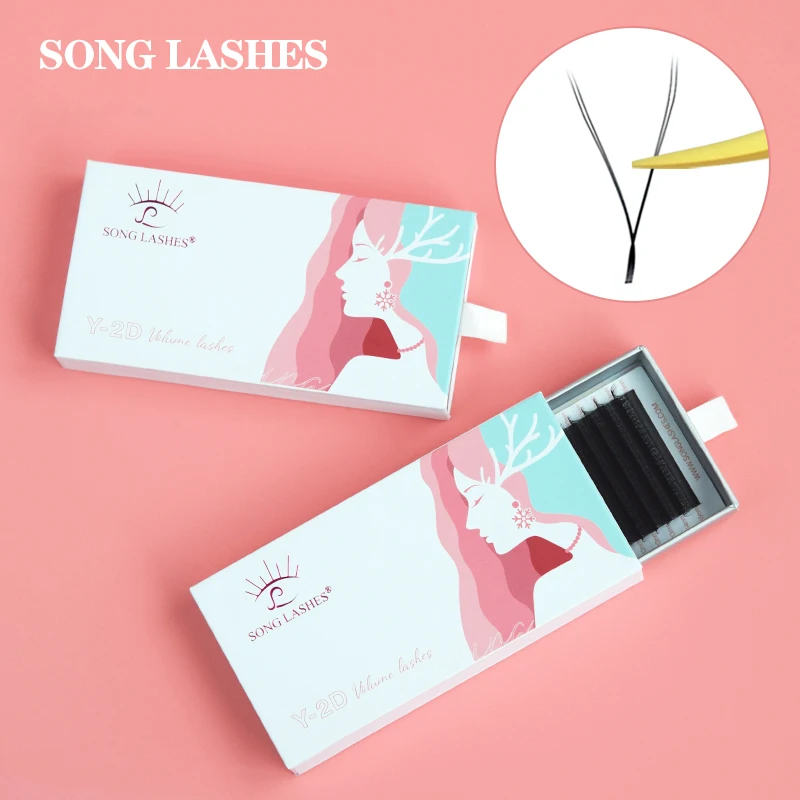 

SONG LASHES Y-shaped lashes extension pure dark black eyelashes natural soft colored magnet box extraction packaging