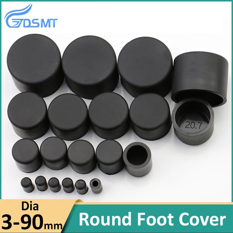Silicone Tube Caps Steel Pipe End Cover Caps Rubber Round Caps Foot Cover Female Cap Round Tube Insert Stoppers 3mm-78.5mm
