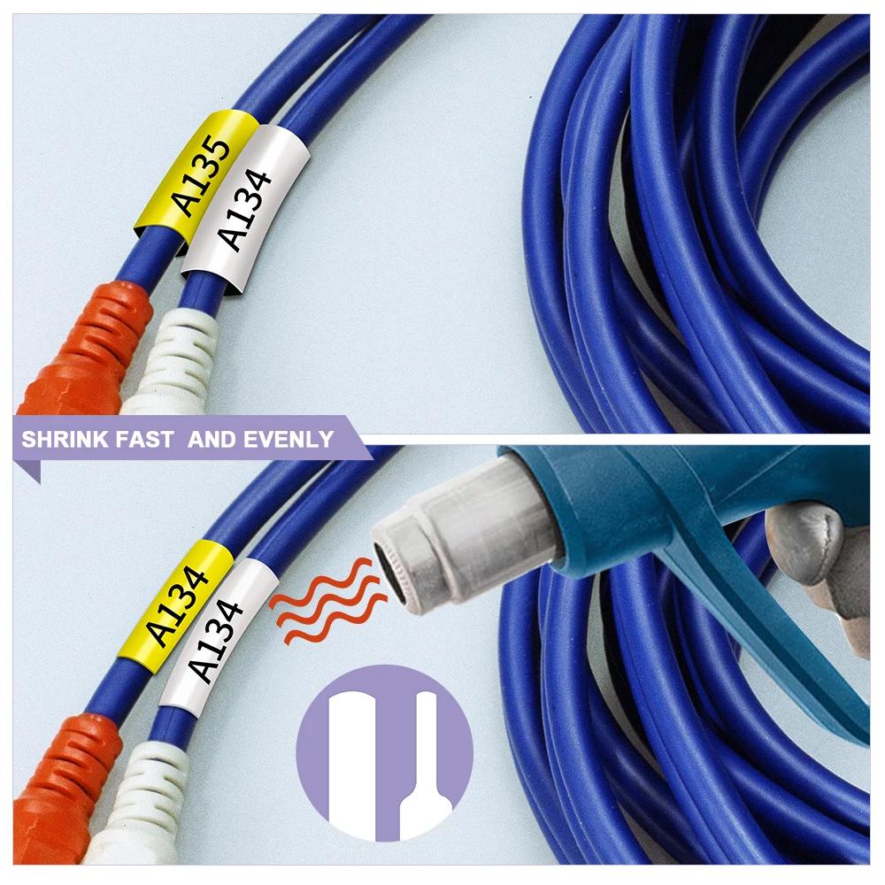 Compatível Irmão Tubo de Psiquiatra Calor Fita Hse 231 Hse231 para o Irmão p Impressora de Toque Pth110 P750wvp P950nw Labeler 11.7 mm Hse231 - Imagem 5