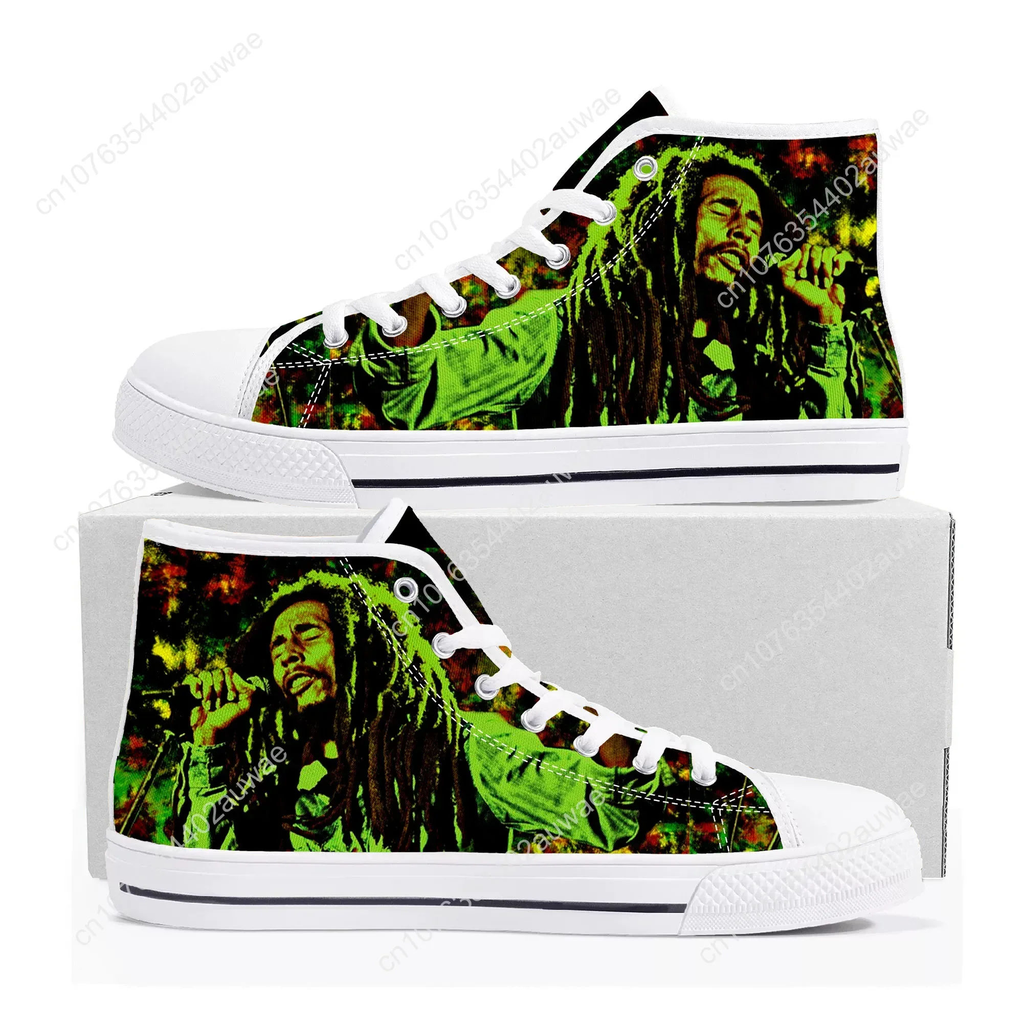 Legend Bob Marley Reggae Rasta High Top High Quality Sneakers Men Women Teenager Canvas Sneaker Casual Couple Shoes Custom Shoes