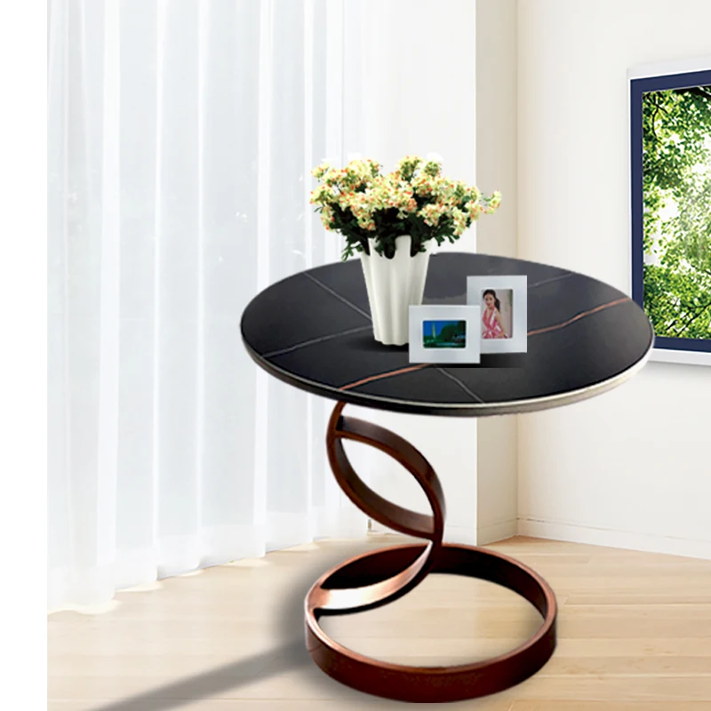 Круглый журнальный столик в скандинавском стиле для гостиной, черный, металлический, мраморный, Круглый, чайный, маленькие журнальные столики, дизайнерский, золотистый, современная мебель