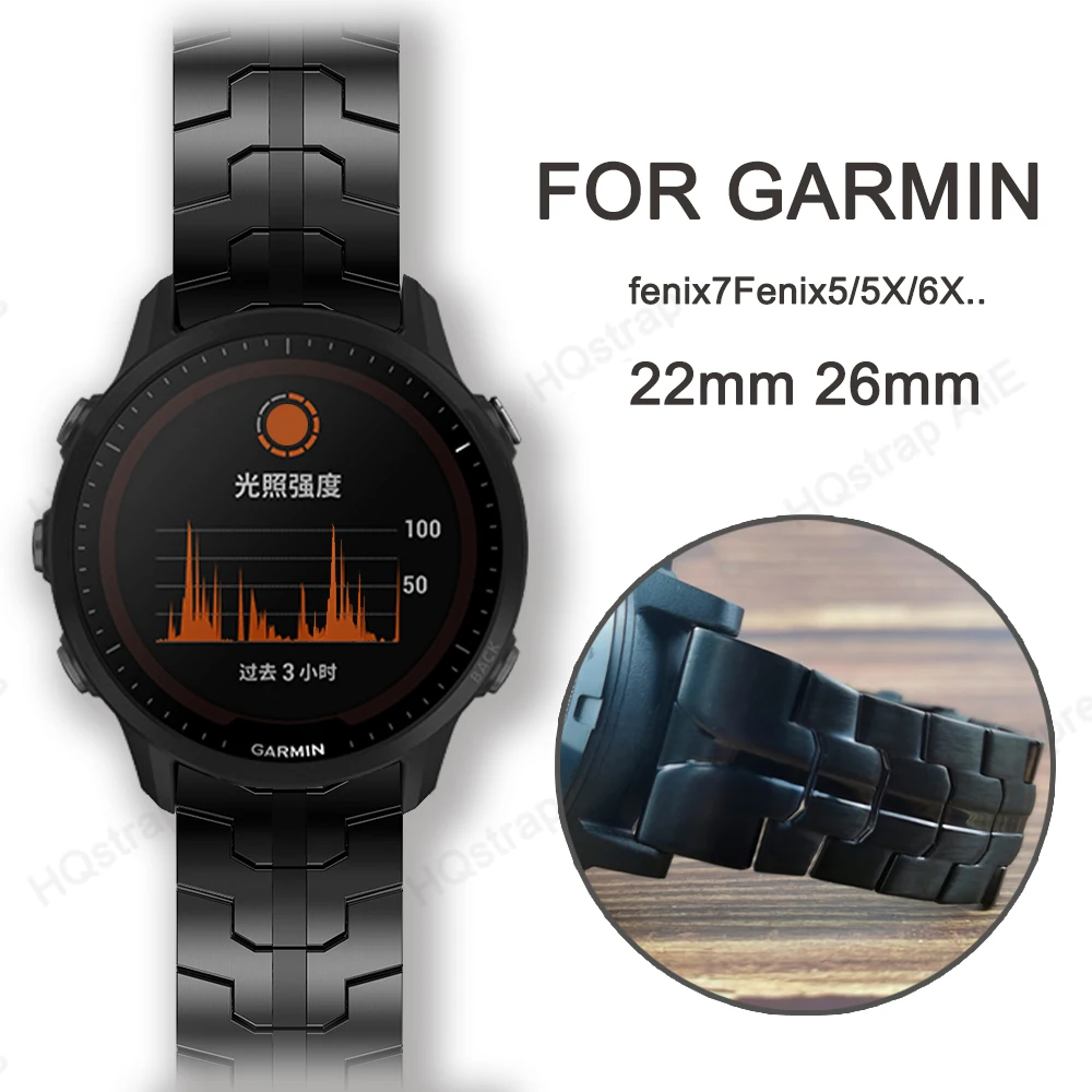 

Latest Luxury Stainless Steel Strap for Fenix 7 6X 6S 6 Pro 5X 5 5S Watch Band for Garmin 26mm 22mm Metal Bracelet Accessories