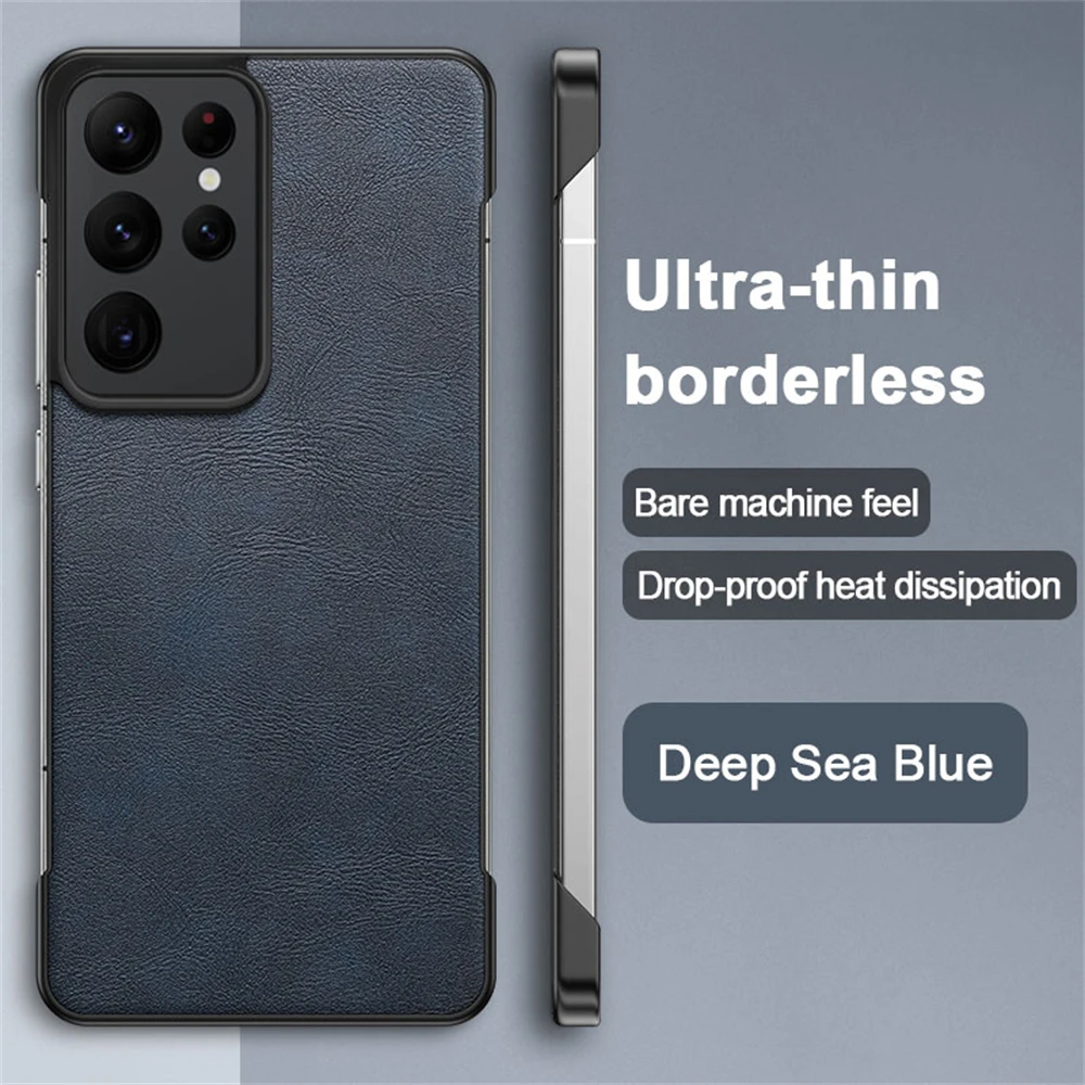 Ultra Thin Frameless Leather Business Case with Slim Lens Protection
