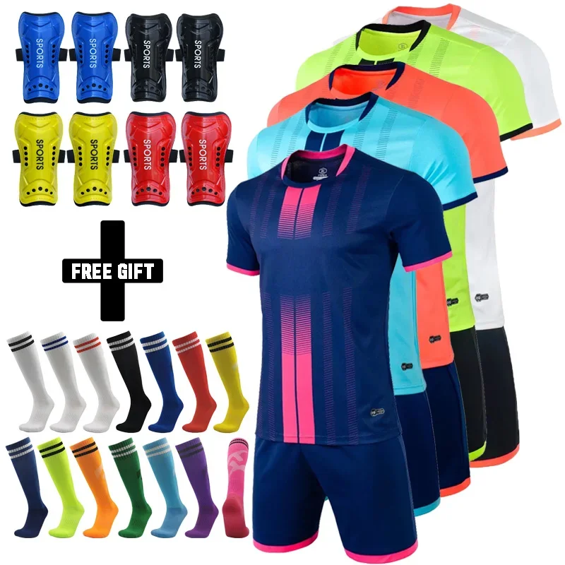 

Custom Football Jersey Tracksuit for Men Kids Soccer Sports Uniforms Kids Play Ball Sportswear Children's football suit