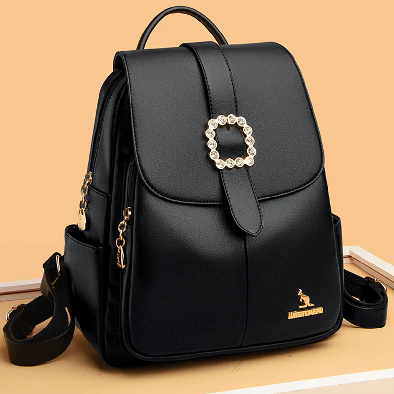 

Модный женский рюкзак из натуральной кожи, дамская сумка на ремне, школьные ранцы для девочек-подростков, 2023