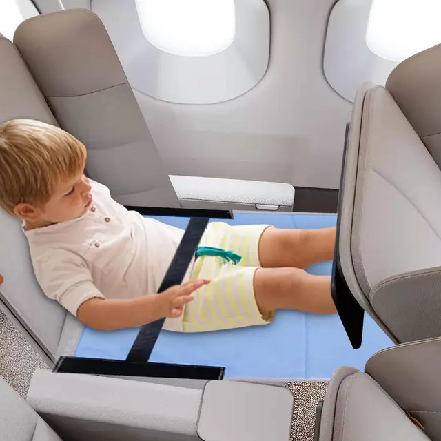 Repose-pieds pour avion léger et pliable, pour enfants, voyage, avion, accessoires, 79 x 44 cm (gris