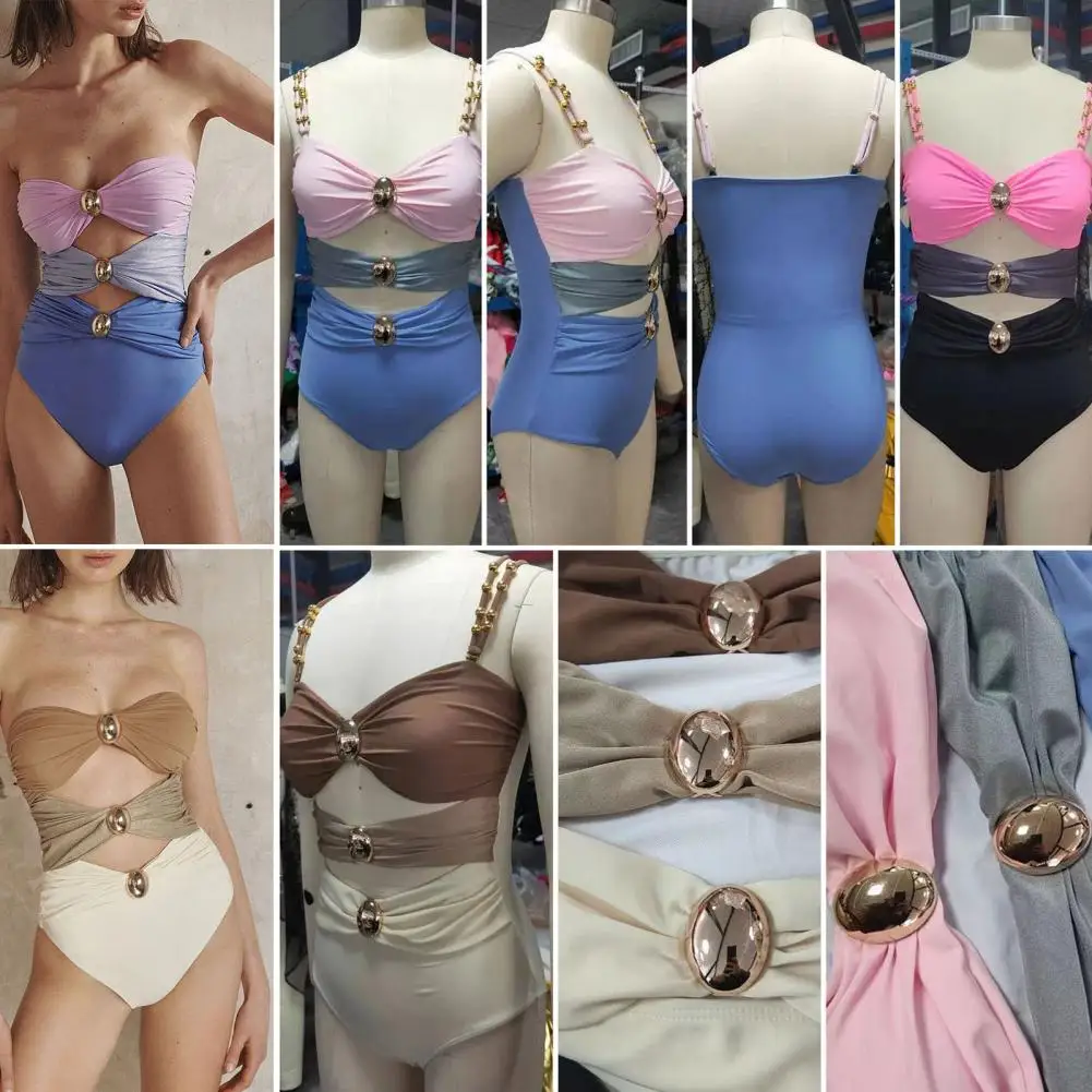 Hollow Out One-piece Swimsuit Stylish Women's One-piece Swimsuits with Tummy Control High Waisted Design Sexy for Summer
