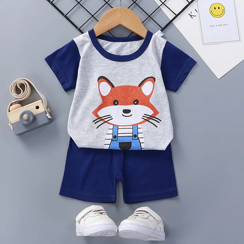 Fashion Summer New Baby Boys Girls Clothing Sets Leisure Sports Kids T-shirt + Shorts Sets Children's Outfit 6 Months-4 Years