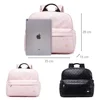 Soboba Waterproof Plaid Pink Diaper Backpack for Moms with Large Capacity and Well-Organized Space Nappy Changing Bag 2
