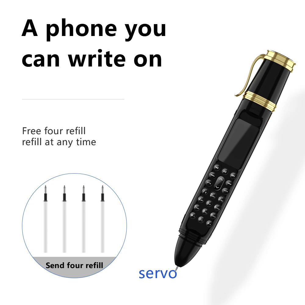 Original SERVO BM111 Cell phone Pen Fan three in one multifunction Mobile Phone Bluetooth Dial Recorder Magic Voice Dual Card