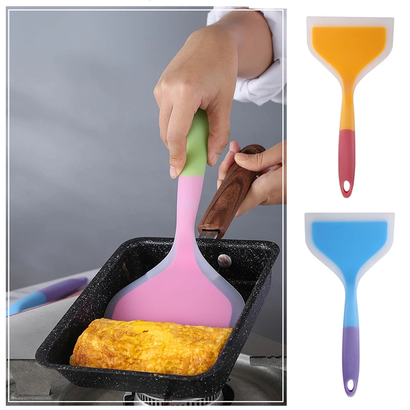 1PCS Heat Resistant Silicone Scraper Non-stick Butter Cooking Silicone Spatula Cake Pastry Scraper Omelet Spatula Kitchen Tool