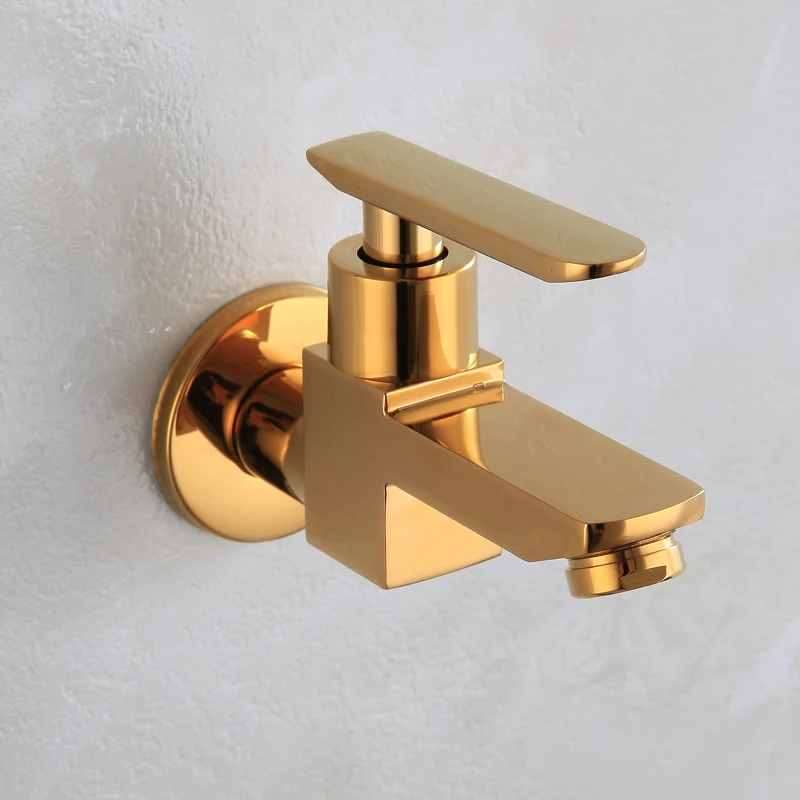 Gun gray mop pool faucet household balcony bathroom single cooling quick opening outdoor extended faucet splash proof black bathroom faucet water tap faucet